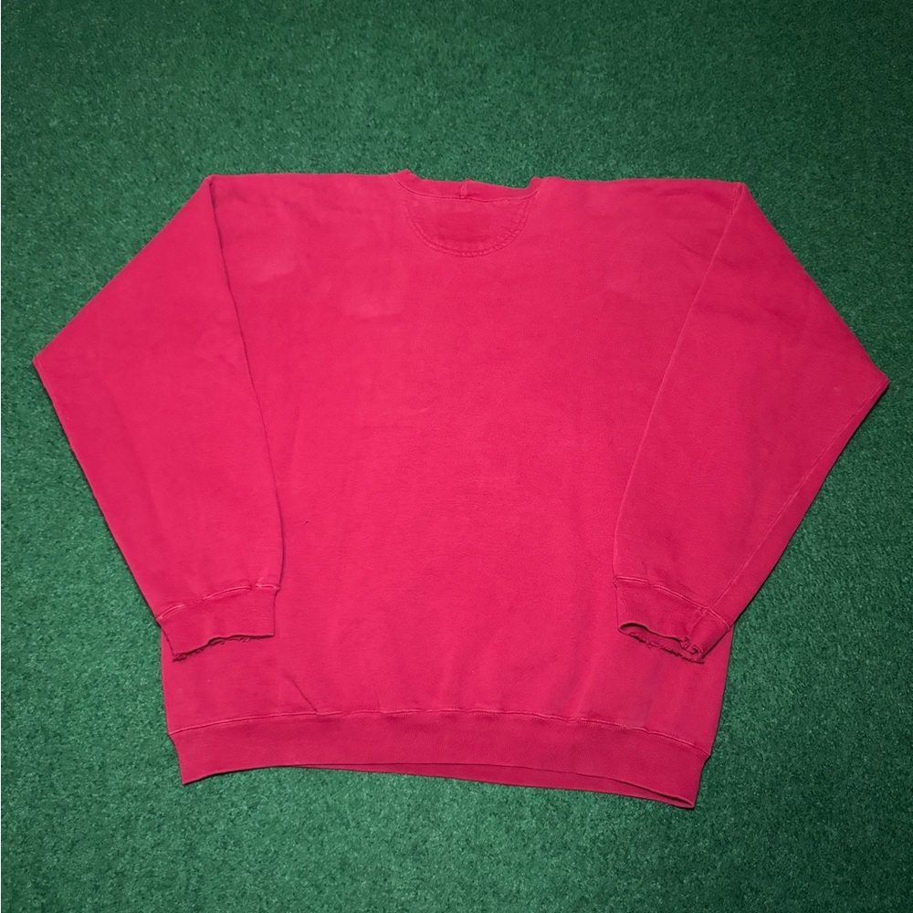 Vintage 90s Levi’s Strauss Red Minimalist USA Made XL Pullover Sweatshirt - Picture 4 of 7
